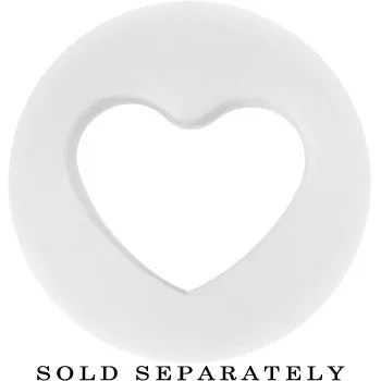 00 Gauge White Heart Silicone Flexible Tunnel