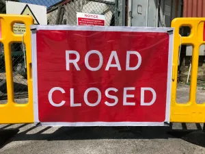 1050x750mm Flexible Road Closed Banner