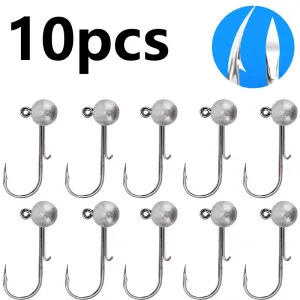 10pcs/lot NED jigs head hook 1g-20g All size Round Ball Jig Head Hook Long Shank hooks For Soft plastic lure Fishing