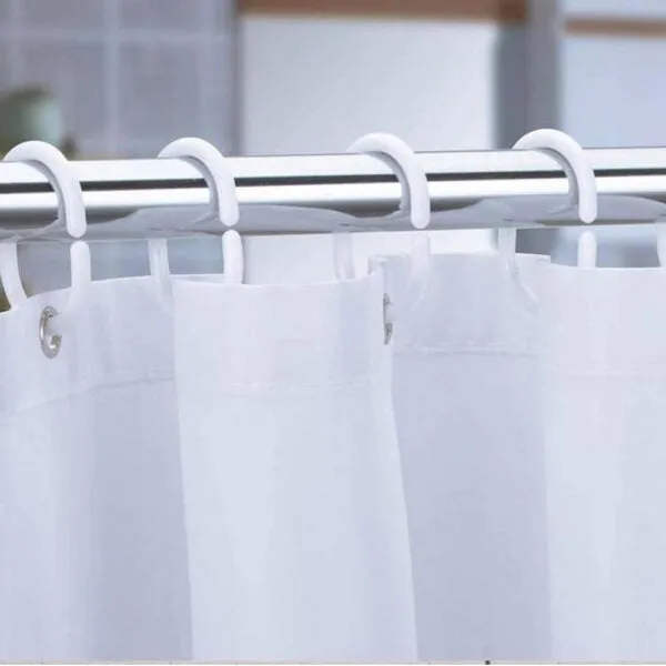 12 Pcs/Set Flexible Plastic Shower Curtain Rings Grey