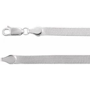 14K White 4.6 mm Flexible Herringbone 16" Chain
