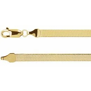 14K Yellow 3.8 mm Flexible Herringbone 18" Chain
