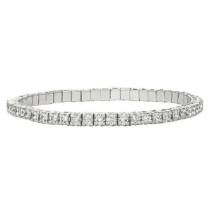3.00 Carat Natural Diamond Stretch Bracelet G-H SI 14K White Gold
