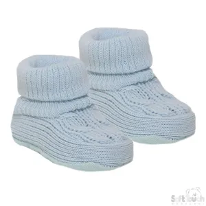ACRYLIC TURNOVER BABY BOOTEES: S403-B
