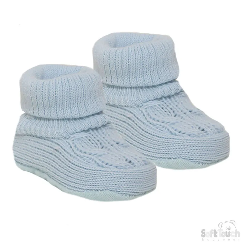 ACRYLIC TURNOVER BABY BOOTEES: S403-B
