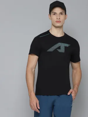 Alcis Men Solid Black Tshirts