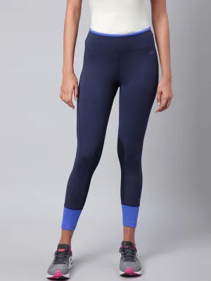 Alcis Women Navy Blue Secure Fit Solid Cropped Training Tights