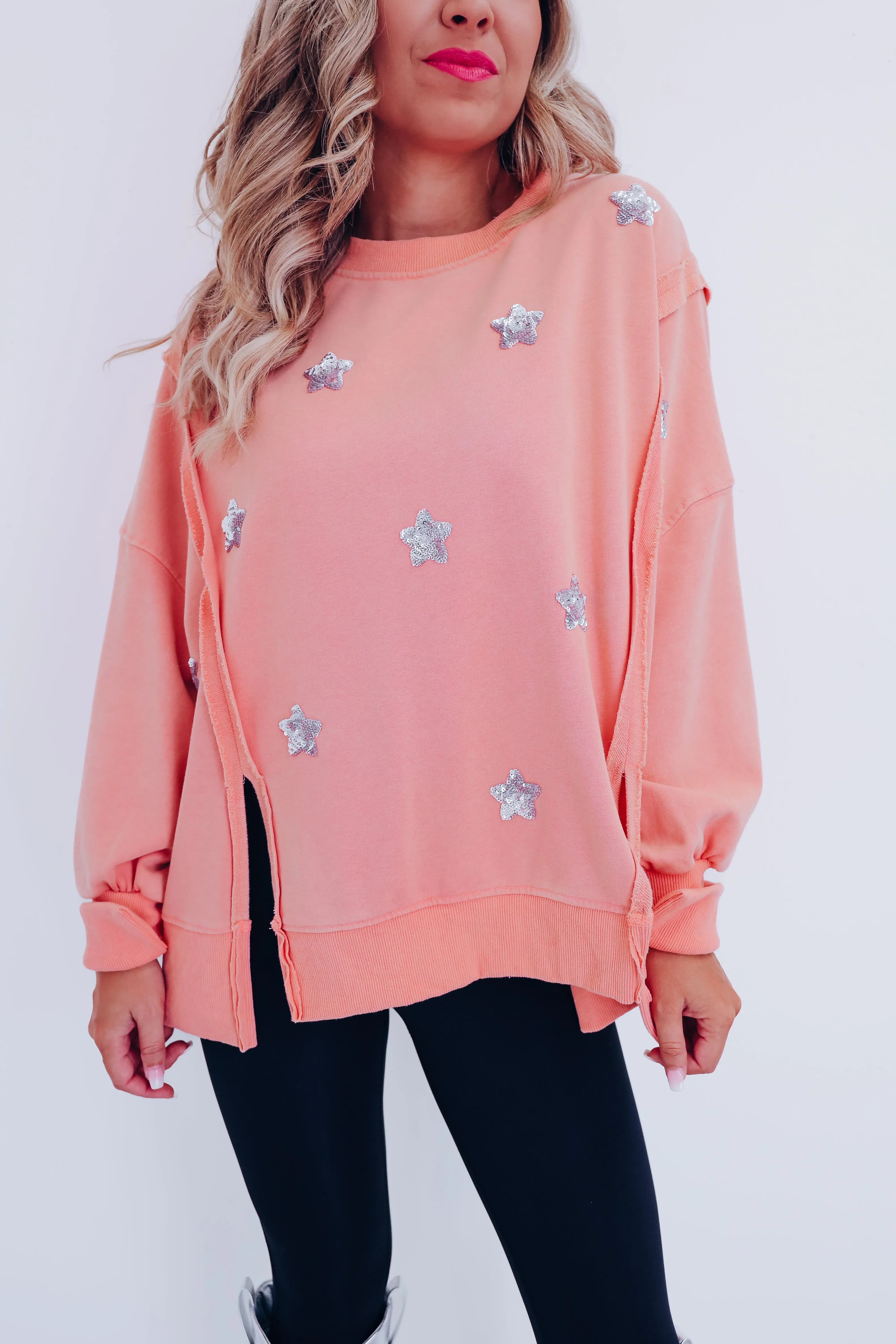 All That Glitters Hi Lo Top - Pink