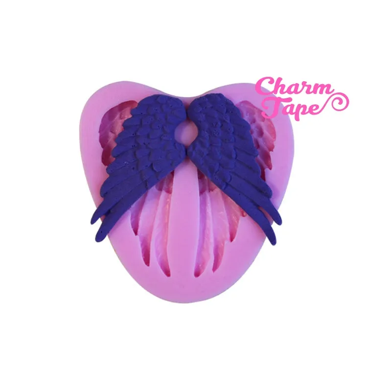 Angel Wings Silicon mold flexible, for polymer clay, resin jewelry or cake making C062