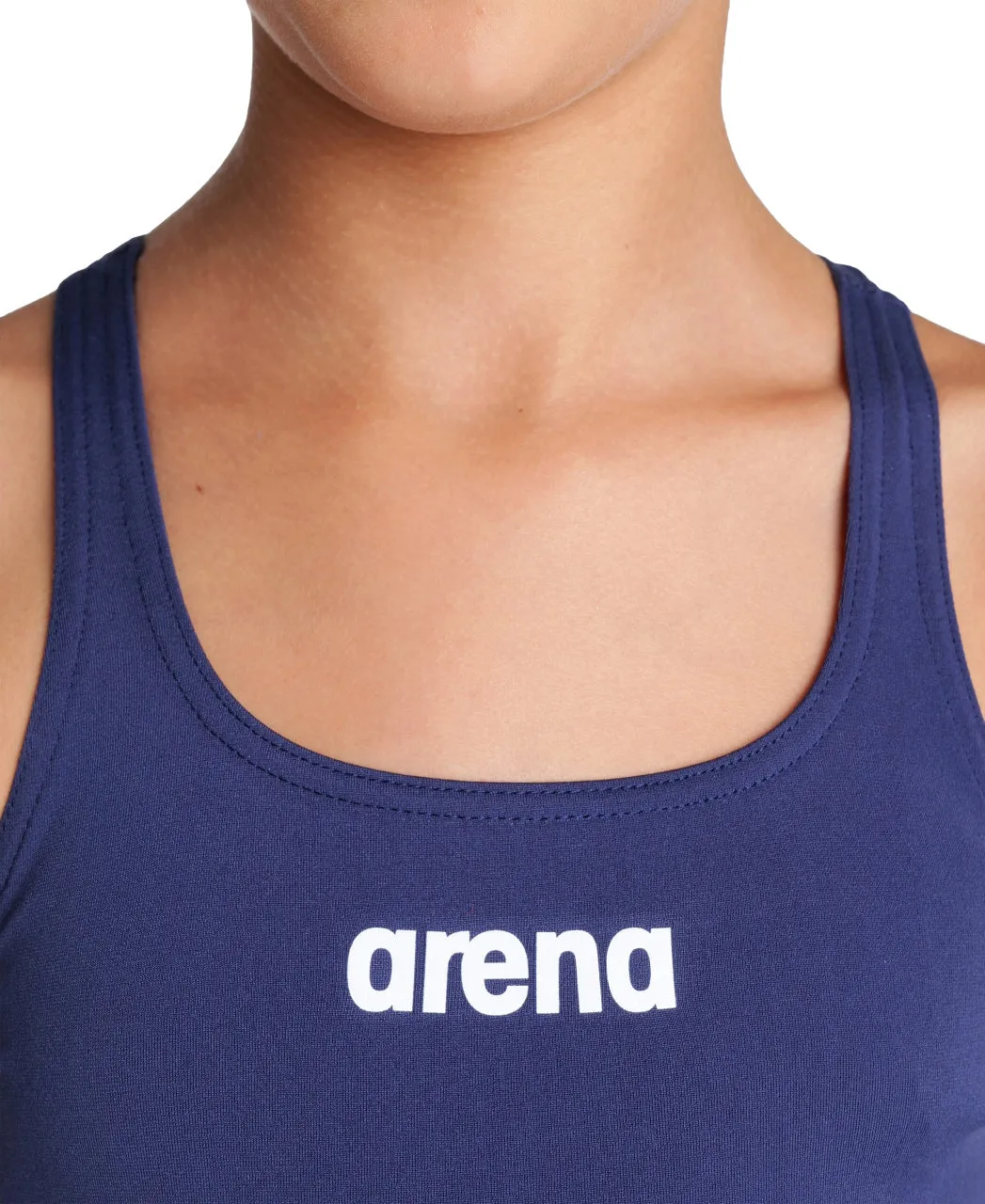 Arena Performance Girls' Solid Team Swim Pro Swimsuit - Navy-White
