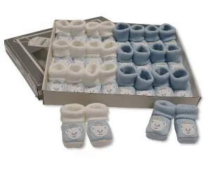 Baby Booties with Embroidery - Prince (0-3 MONTHS) Bss-116-352
