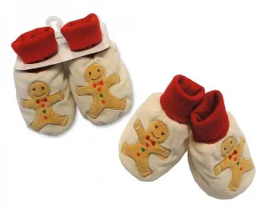 Baby Christmas Booties - Gingerbread Man - (GP-25-0844)