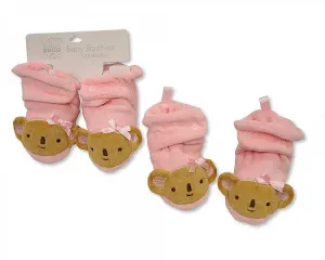 Baby Velour Booties - Pink-338