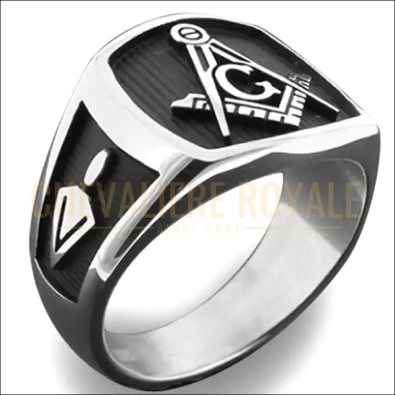 Bague Maçonnique Durable en Acier Inoxydable