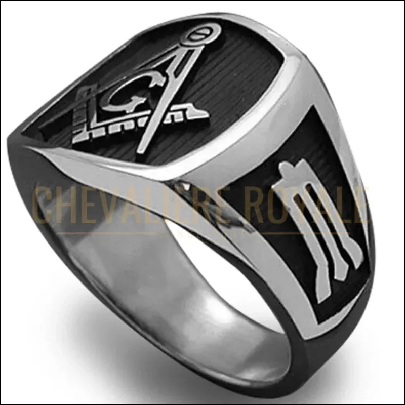 Bague Maçonnique Durable en Acier Inoxydable