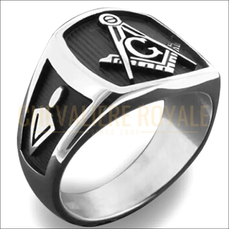 Bague Maçonnique Durable en Acier Inoxydable