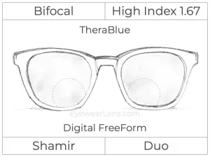Bifocal - Shamir Duo - High Index 1.67 - Digital - TheraBlue