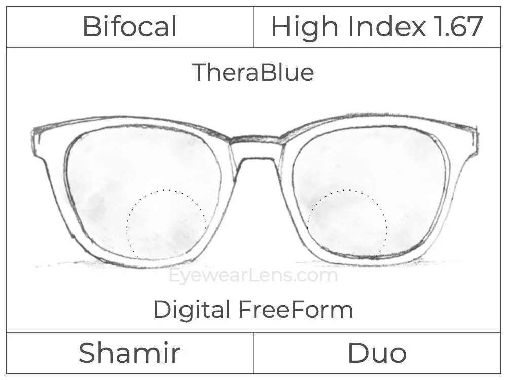 Bifocal - Shamir Duo - High Index 1.67 - Digital - TheraBlue