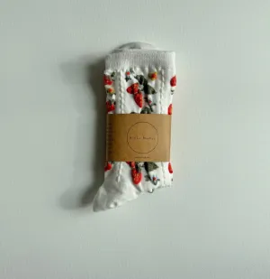Billy Bamboo - Strawberry Socks (White)