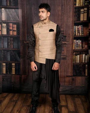 Black Drape Asymmetrical Kurta