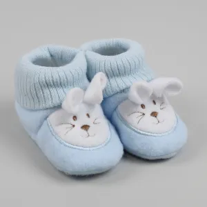 Blue Booties - with embroidered bunny