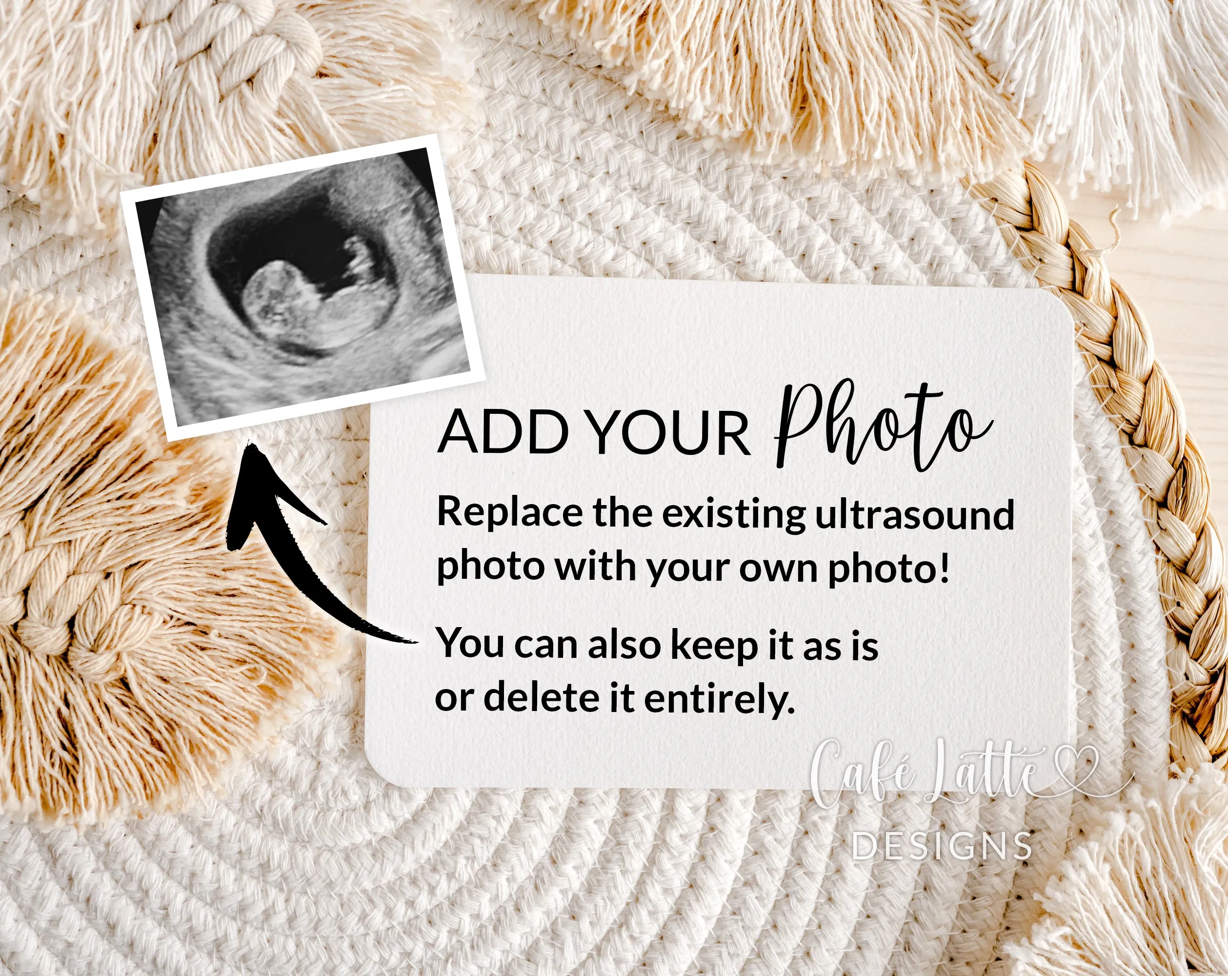 Boho Pregnancy Announcement Digital For Social Media - Bear and Heart