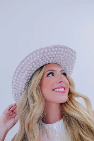 Bridal Bling Embellished Cowgirl Hat - Pink