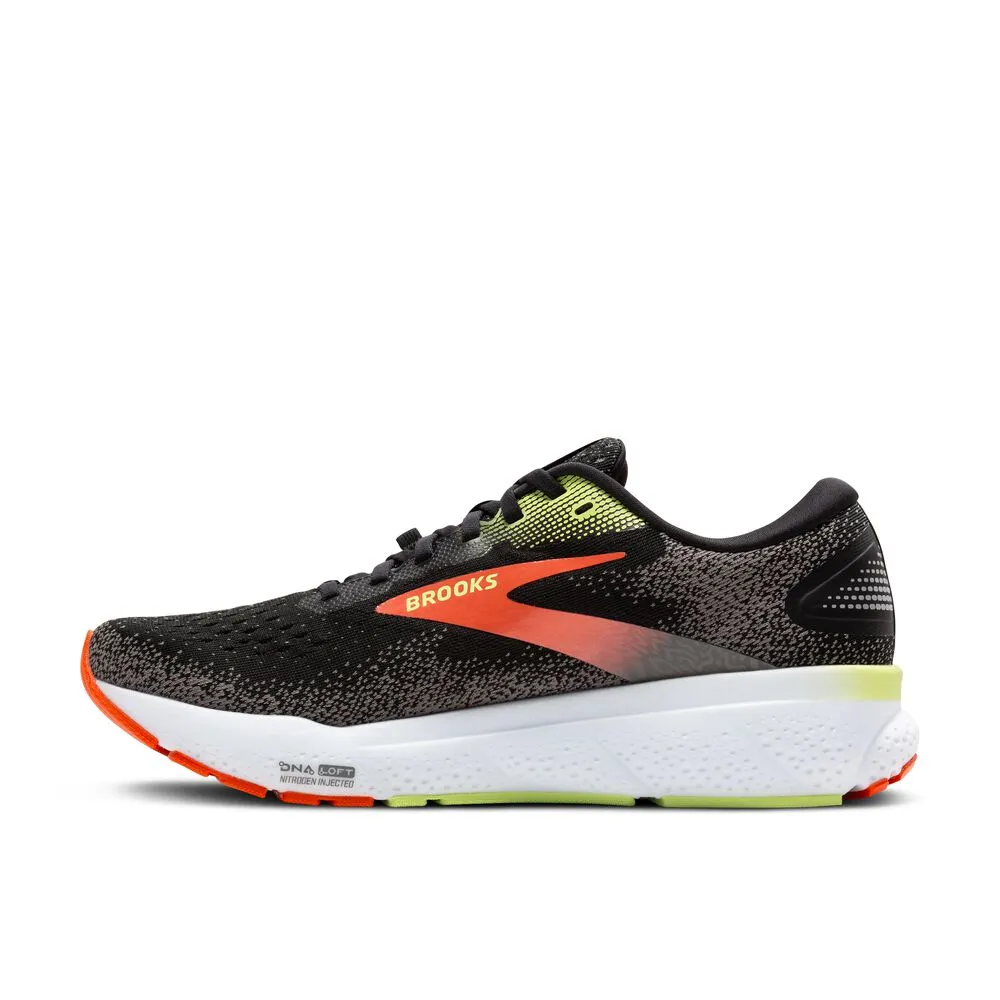 Brooks Ghost 16 GTX (Mens) - Black/Mandarin Red/Green
