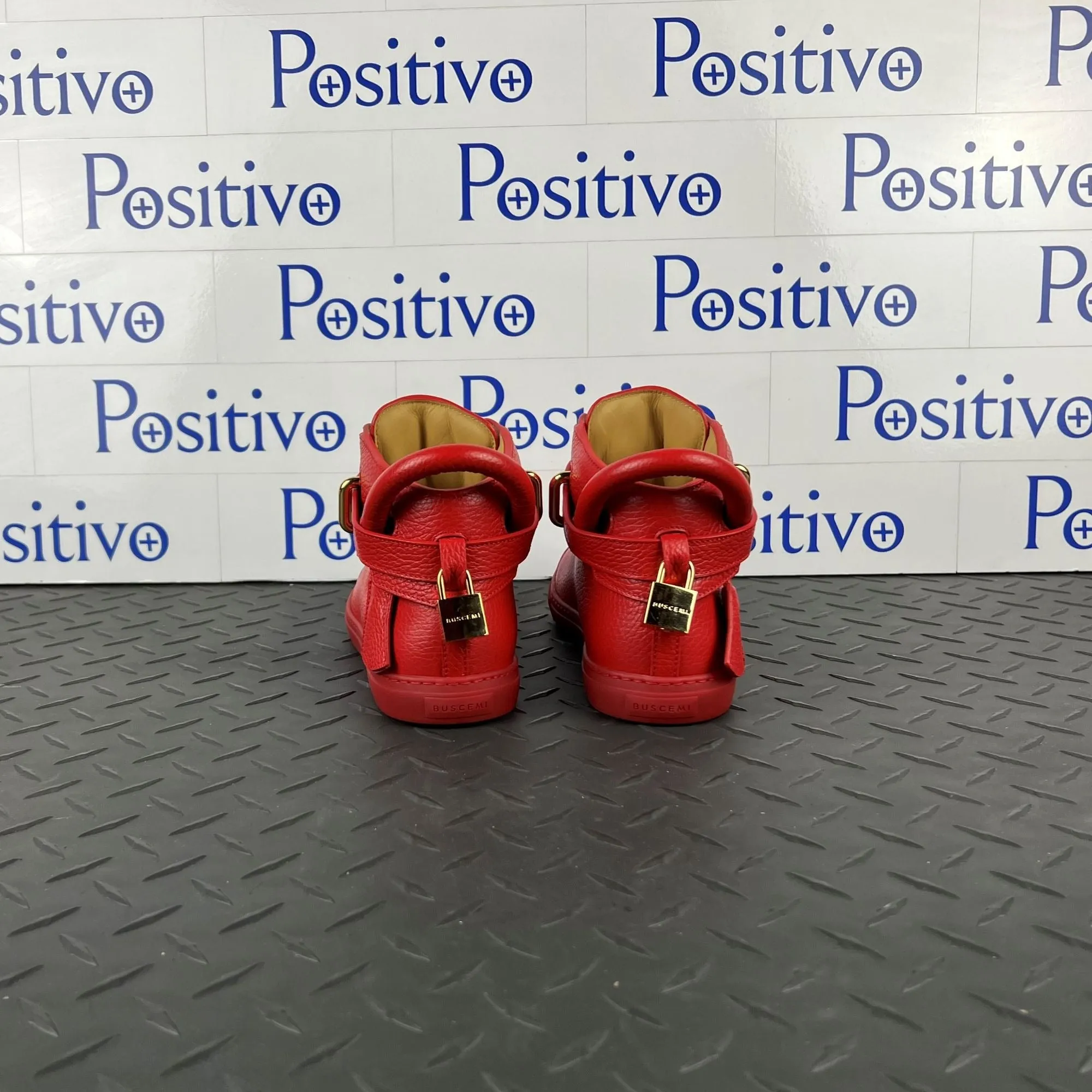 Buscemi Women's 100MM Clip Red Leather Sneakers