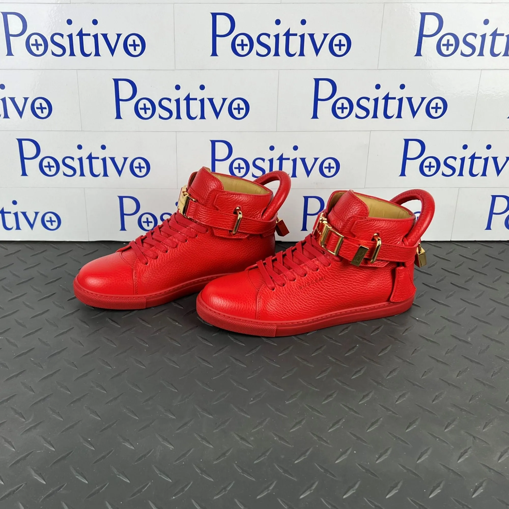 Buscemi Women's 100MM Clip Red Leather Sneakers