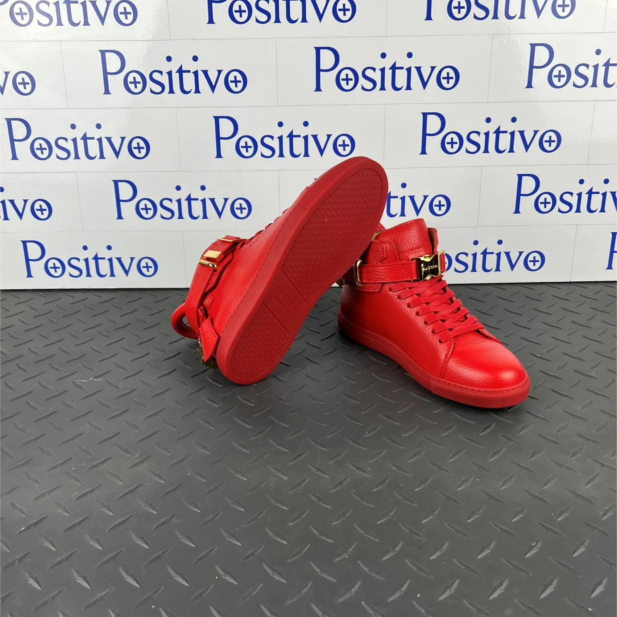 Buscemi Women's 100MM Clip Red Leather Sneakers