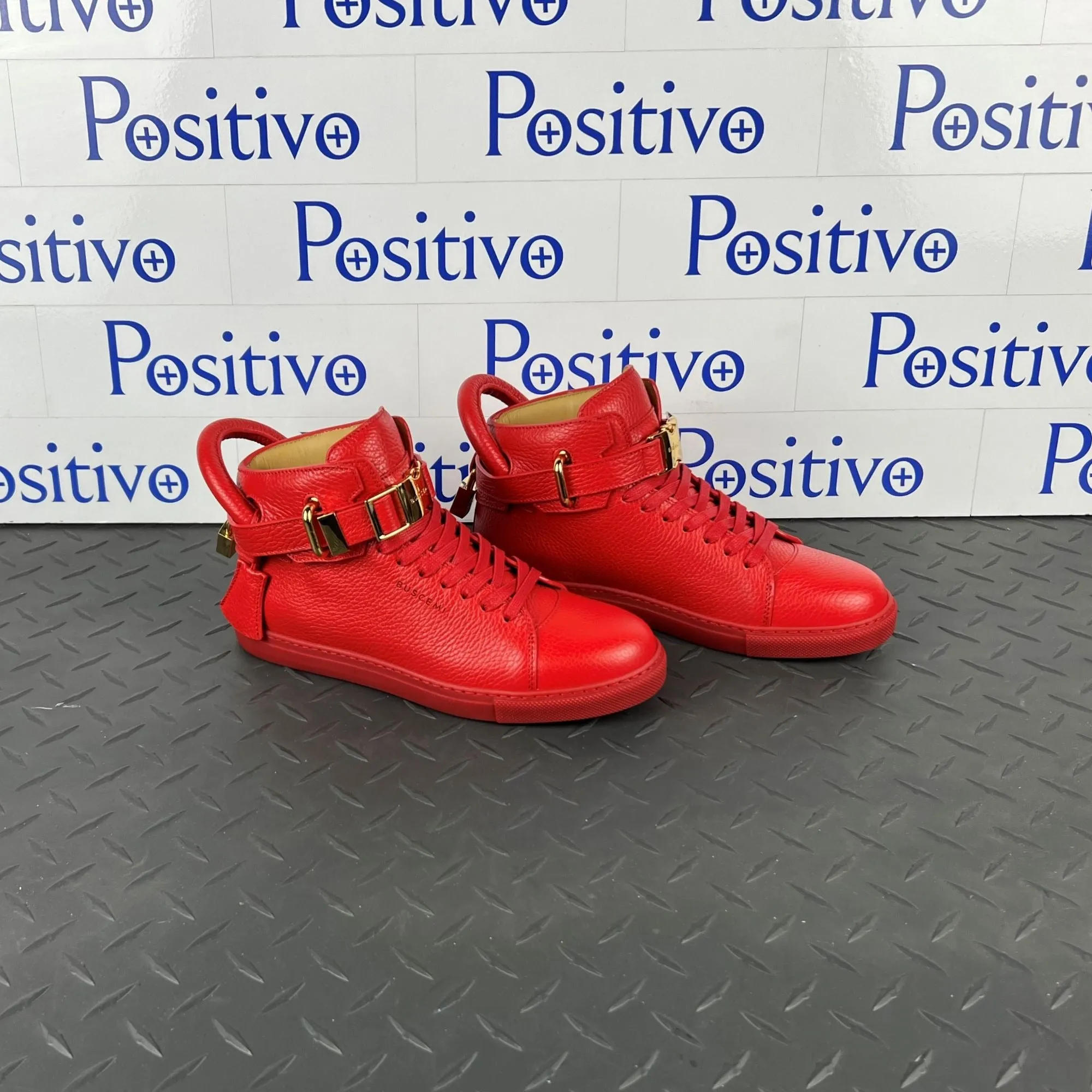 Buscemi Women's 100MM Clip Red Leather Sneakers