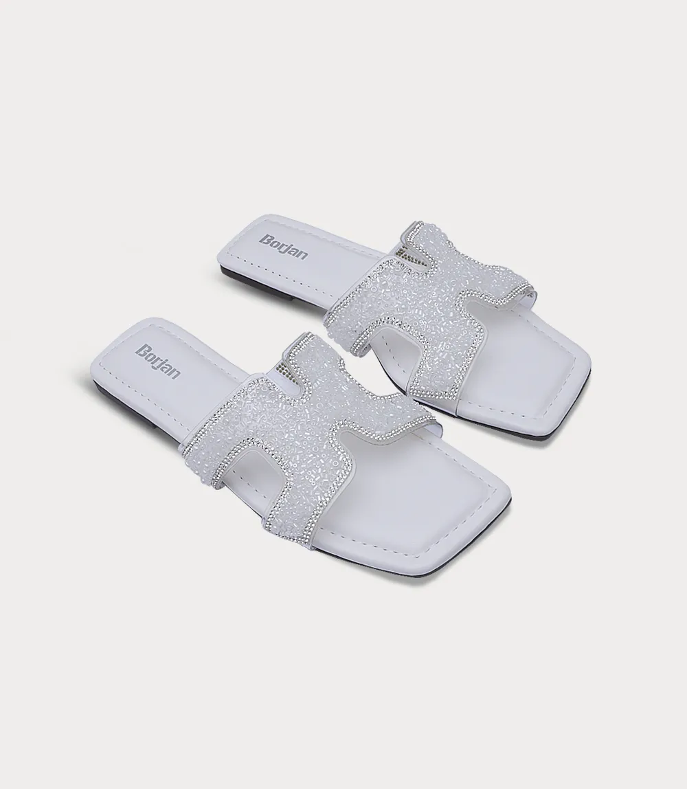 BW10250-WHITE-Women Slipper