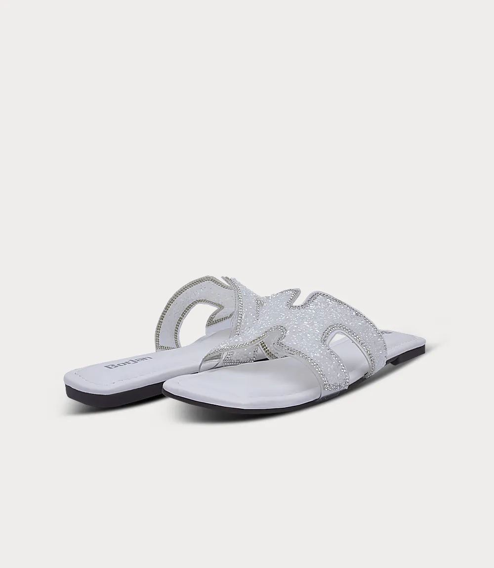 BW10250-WHITE-Women Slipper