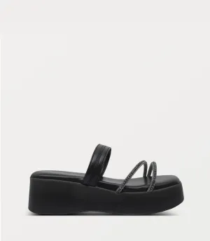 BW10425-BLACK-Women Platform Slipper
