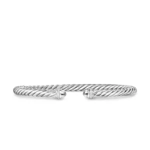 Cablespira Flex® Bracelet in Sterling Silver with Diamonds, 4mm