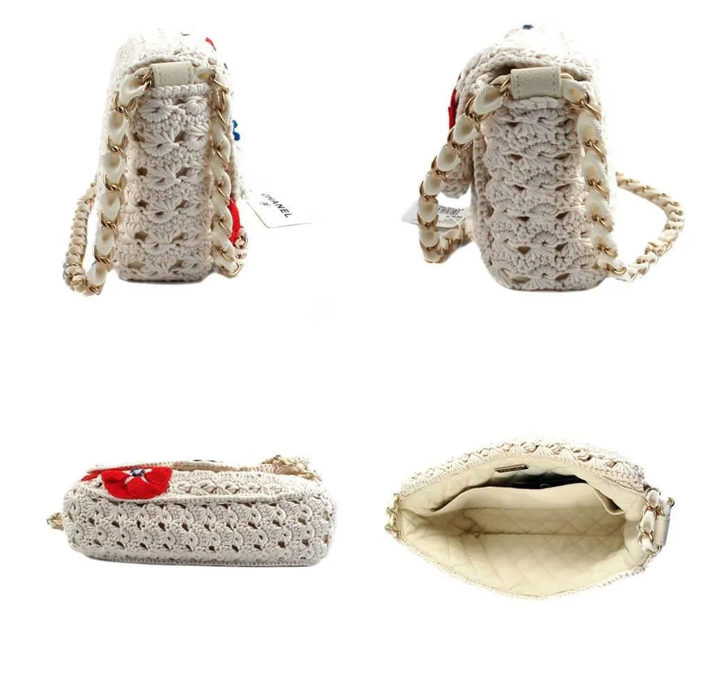 Chanel Crocheted Knit Camellia Runway Bag