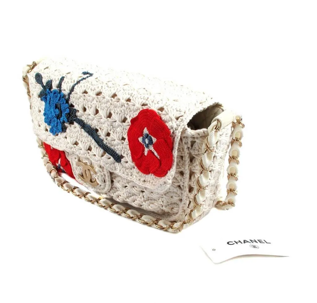 Chanel Crocheted Knit Camellia Runway Bag