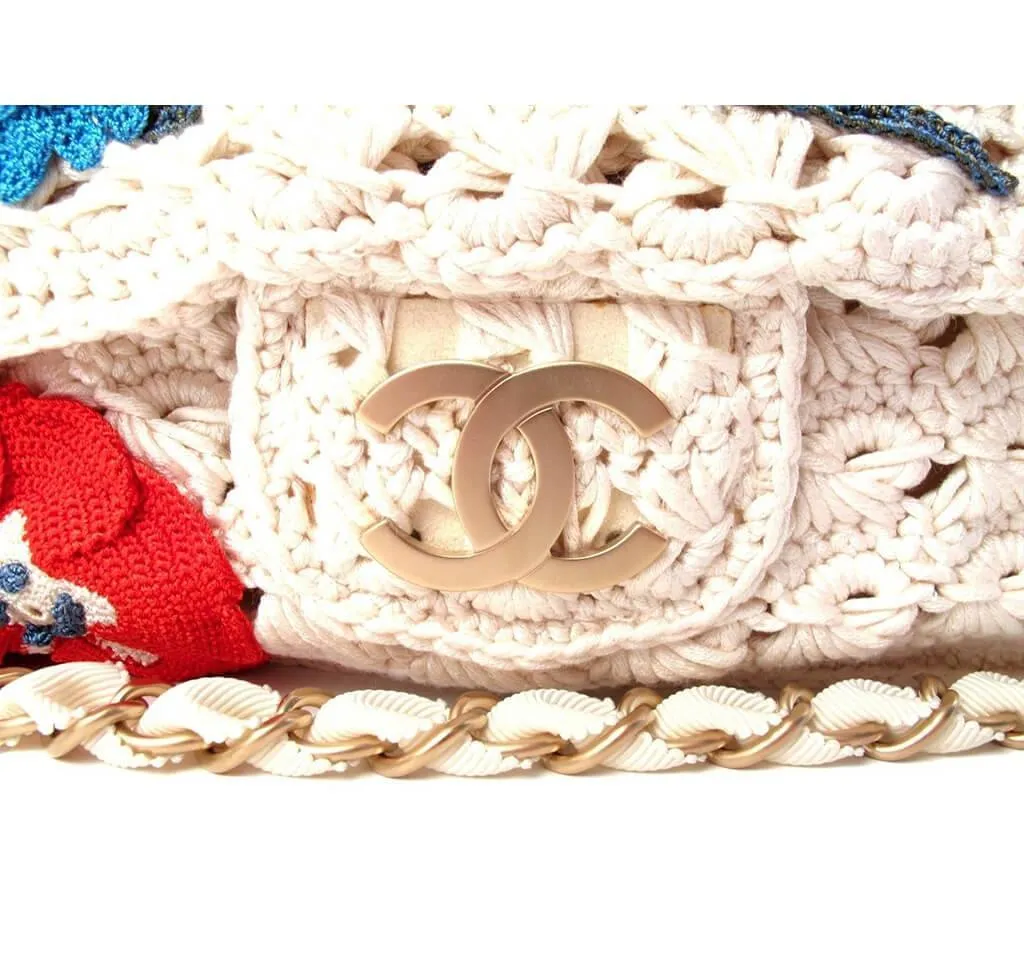 Chanel Crocheted Knit Camellia Runway Bag