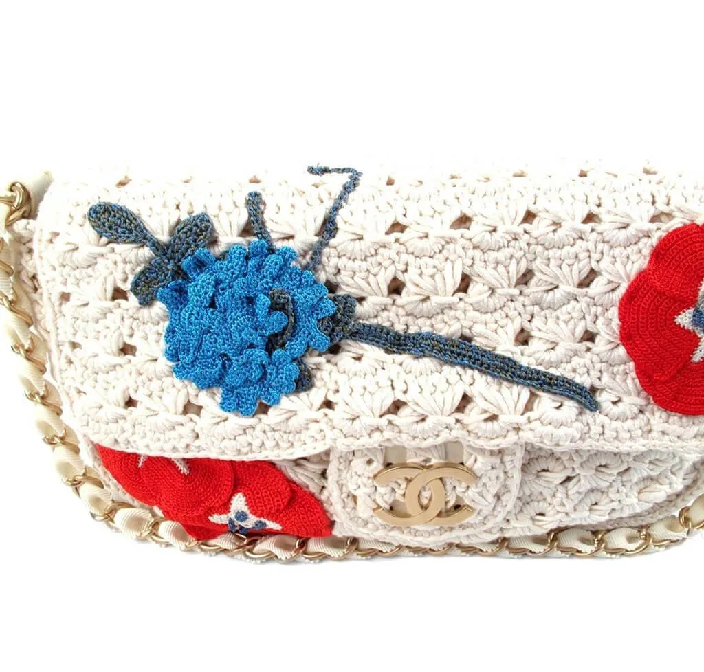 Chanel Crocheted Knit Camellia Runway Bag
