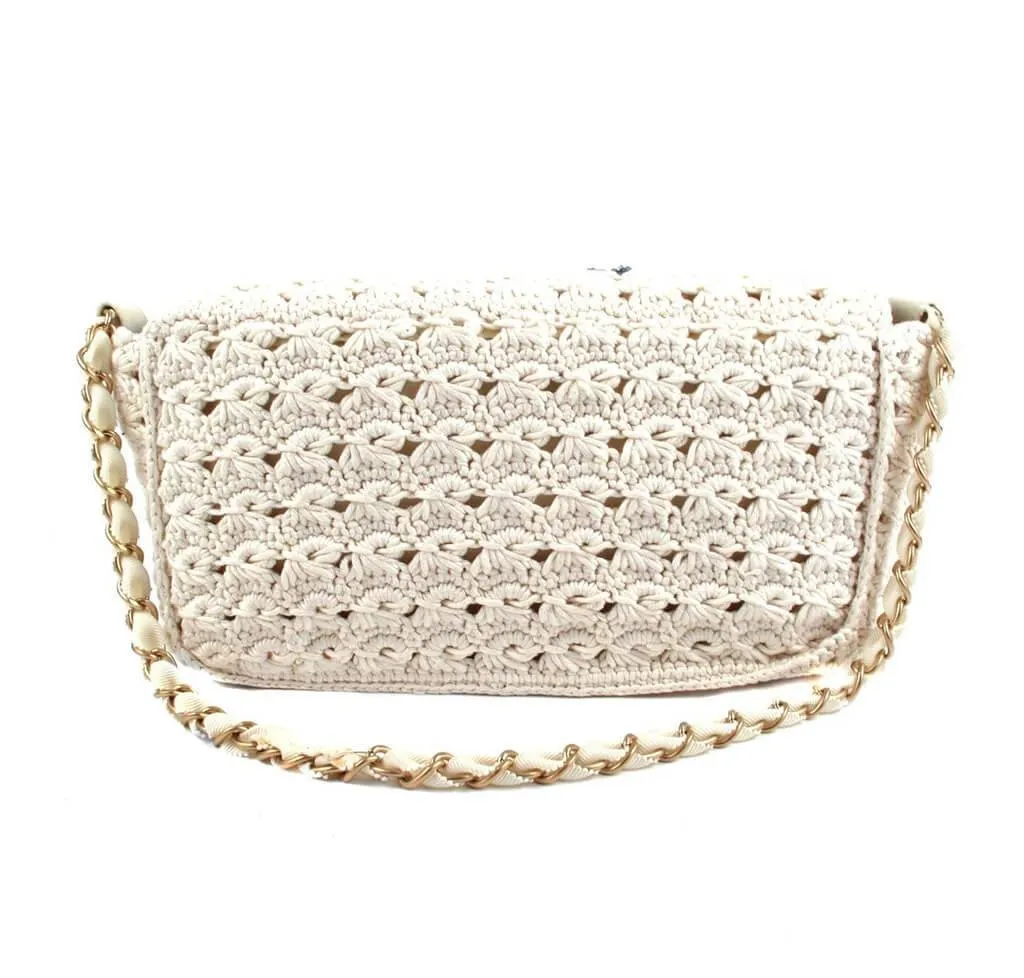 Chanel Crocheted Knit Camellia Runway Bag