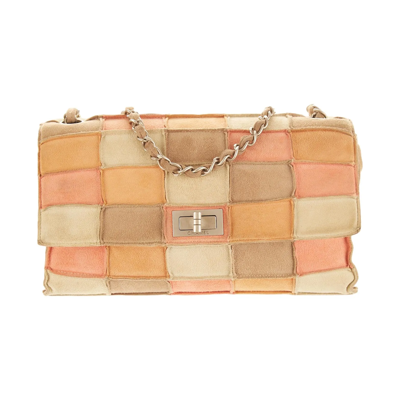 Chanel Suede Patchwork Chain Bag