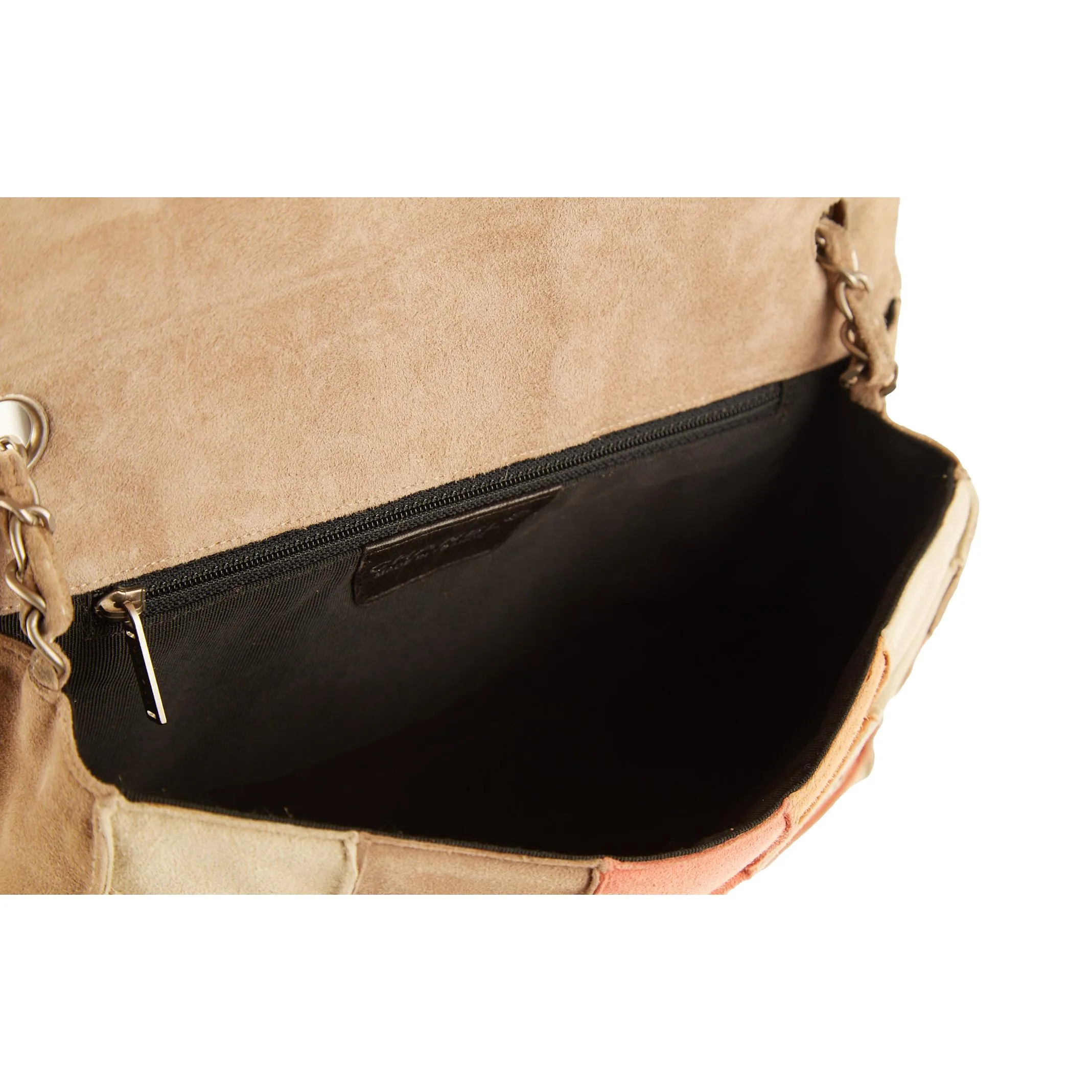 Chanel Suede Patchwork Chain Bag