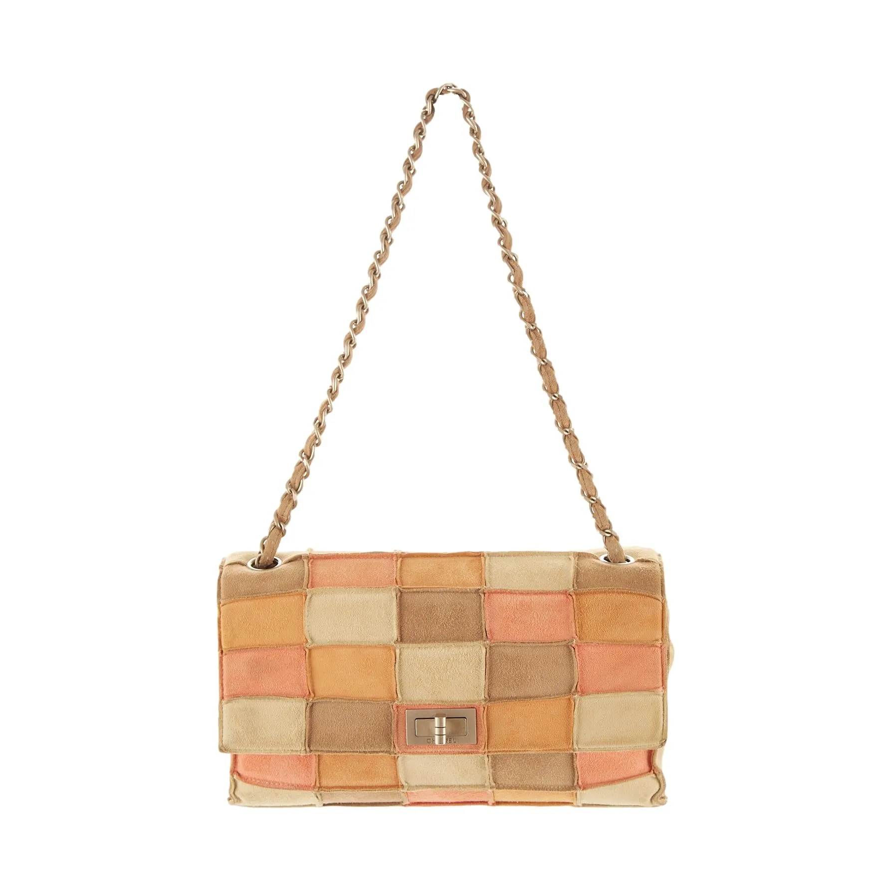 Chanel Suede Patchwork Chain Bag