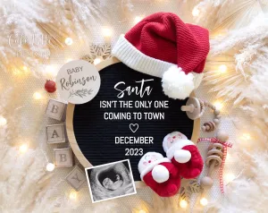 Christmas Pregnancy Announcement For Social Media Santa Baby Coming To Town