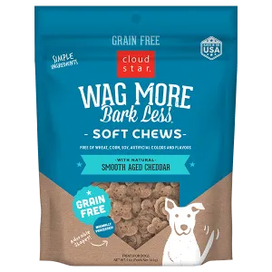 Cloud Star Wag More Bark Less Soft & Chewy Grain Free Smooth Aged Cheddar Dog Treats