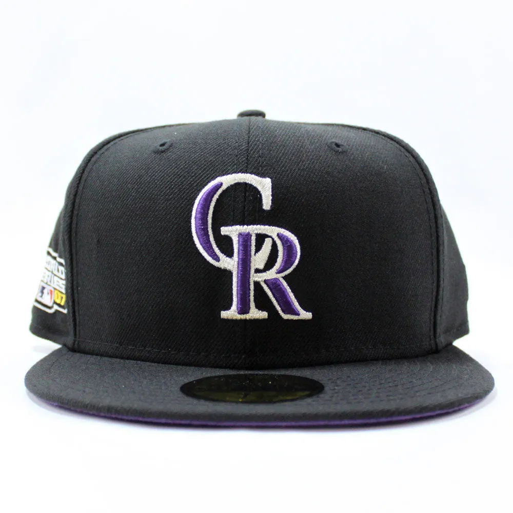 Colorado Rockies 2007 World Series New Era 59Fifty Fitted Hat (Black Purple Under Brim)