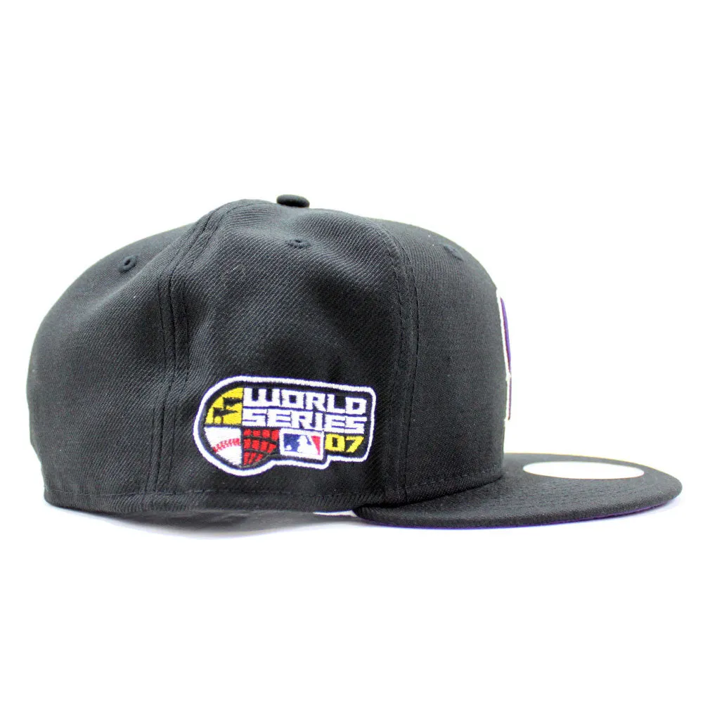 Colorado Rockies 2007 World Series New Era 59Fifty Fitted Hat (Black Purple Under Brim)