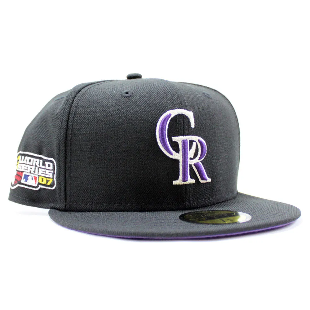 Colorado Rockies 2007 World Series New Era 59Fifty Fitted Hat (Black Purple Under Brim)