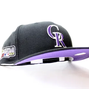 Colorado Rockies 2007 World Series New Era 59Fifty Fitted Hat (Black Purple Under Brim)